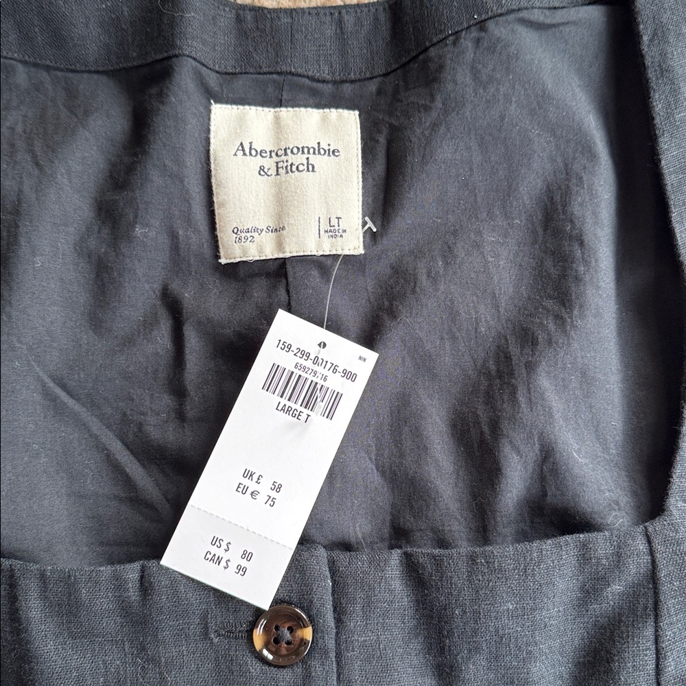 Abercrombie & Fitch Black Button-Front Mini Dress - Picture 2 of 8